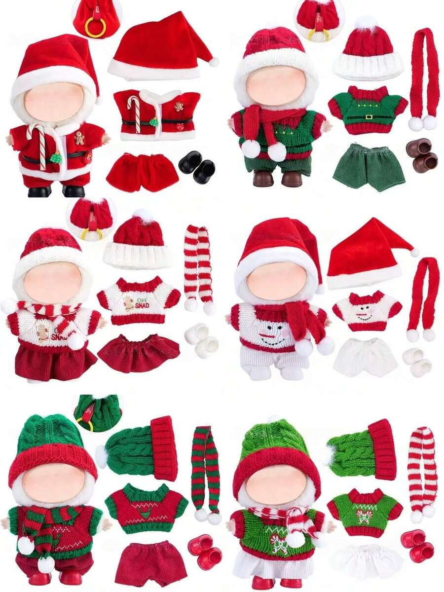 17cm 1st/2nd/3rd Generation Labobo Plush Doll Outfit - Cute Christmas Costume Set For Labubu