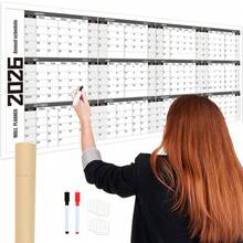 2026 Large Dry Erase Wall Calendar, Dry Erase Wall Planner Set (39.37" X 16.54"), 12 Month Yearly Jan-Dec Annual, Rolled Extra Thick Laminated Wall Calendar With Dry Wipe Pen & Adhesive Mounting Pads - L - View 10