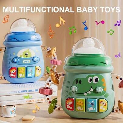 Đồ chơi mềm thông minh, êm dịu, có đèn LED vui nhộn + Hình dạng bình sữa có thể nhai, Đồ chơi mọc răng tương tác, Chất liệu bền, Món quà tuyệt vời cho bé, Đồ chơi giáo dục sớm - Màu ngẫu nhiên