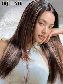 OQ 6x4 Lace Front Wig, 16-24 Inches, 180% Density, Pre-Plucked Hairline, Ombre Blonde Straight Wig, Natural Looking, Versatile Style For Business, Casual, Sexy, Halloween, Travel, Y2K Chic - SNATURAL/27 - View 1