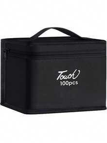 [Large Capacity - 168 Pieces] Professional Art Markers Storage Bag - Black Drawing Tools Bag - Sketching, Coloring Pens, Makeup Brushes Portable Pen Bag,Pencil Case,Stationery - Black - View 8