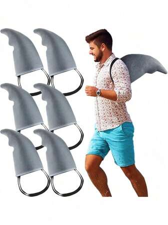 1pc Cute Grey Shark Fin Costume Accessory - Easy To Wear, Suitable For Cosplay, Christmas, Valentine's Day And Carnival Costumes - Fun Design, Essential For Christmas Theme Parties, Fashionable Style, Durable Material, Holiday Party Accessory