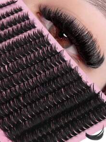 280 Fiber Eyelashes, Lightweight & Dense Design, Ultra-Fine Hair For Comfort, Extended Tips 8-16mm, Perfect For First-Time Party Attendees - D - Ver 2