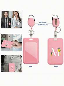 Pink Id Card Holder With Pink Retractable Scroll Clip, Anti Theft Card Sleeve,Pink Thumb Slot Hard Plastic Card Protector, Expandable Id Card Holder, Medical Insurance Protector, Waterproof Medical/Card/Social Security Card Protector, Bus Card Holder, Meal Card Storage,Provides Great Convenience For Your Daily Life And Office. It Is Ideal For Workers,