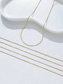 Mazuer 1pc Vintage Chic Romantic Stainless Steel 18K Gold Plated Geometric Chain Necklace, Jewelry Gift For Women, Suitable For St. Patrick's Day, Daily, Date, Christmas, Holiday Party