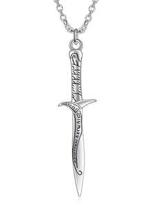 Lord Of The Ring/Arwen Evenstar/Elven Green Tree Leaf/Thorin Oakenshield Necklace Lord Of The Ring Pendant Necklace With Cubic Zirconia,Elvish Jewelry For Women2025 - 比爾博.巴金斯劍刺項鍊 - 查看 1