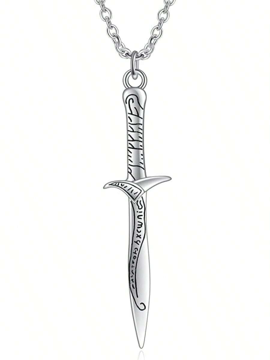 Lord Of The Ring/Arwen Evenstar/Elven Green Tree Leaf/Thorin Oakenshield Necklace Lord Of The Ring Pendant Necklace With Cubic Zirconia,Elvish Jewelry For Women2025 - 比爾博.巴金斯劍刺項鍊 - 查看 1