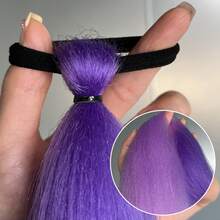 2 pezzi Estensioni per coda di cavallo intrecciate con laccio elastico, 30 pollici di lunghezza, capelli sintetici lisci per acconciatura a treccia avvolta, ciocche per coda di cavallo, colori viola, rosso, rosa