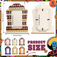 Weysat 6 Sets Picture Frames For Dia De Los Muertos Altar Day Of The Dead Decorations Skull Papel Picado Wooden Shadow Box Altar Ofrenda Supplies, Remembrance Picture Frame