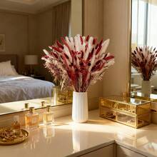 17inch 1bunch Boho Pastel Dried Flowers Bouquet A/B Styles Artificial Flowers Pampas Grass Decor Wedding Decorations Flower Bouquet Home Decor Bedroom Decor Christmas Decorations DIY Floral Arrangement Party Table Centerpiece Housewarming Gift For Couples Friends