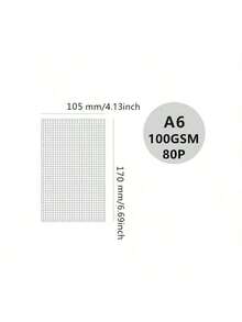 1 包 80 张/160 页补充笔记本纸（网格/方格），100g 厚奶油色点线纸，3 种尺寸可选：A6（6 孔，105 * 170mm/4.13 * 6.69 英寸）、A5（6 孔，142 * 210mm/5.59 * 8.27 英寸）、B5（9 孔，182 * 255mm/7.16 * 10 英寸） - 網格80張160頁(100gsm) - 查看 2