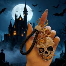 A Pirate Ship Series Skeleton Pattern Keychain, Creative Halloween Mask Car Key Pendant, Skeleton Car Accessories Christmas Gift Ideas Bag Lanyards With Id Holder Car Accessories Bag Charms