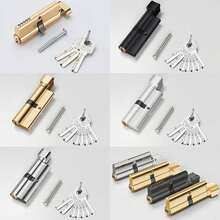 3键黄铜门锁芯 - 防盗，加长室内木门锁芯，家用门锁 - 彩色 - 查看 3