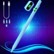 Stylish Design Black Smart Stylus, Suitable For All Touchscreen Devices, High-Precision Nib, Ergonomic Grip, Power Display, Suitable For Students And Professionals, Digital Painting, Note-Taking, Smooth Writing, Stylus, Stylus For All Devices, Tablet Stylus, Smartphone Pen, Stylus For All Devices - màu xanh lá - Xem 2