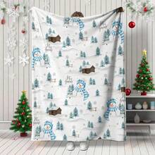 Christmas1pc Gingerbread Man, Little Deer, Snowflakes, Red Plaid Flannel Blanket,280gsm, Retro Patchwork Style Throw Blankets, Blanket For Bed, Tapestry,Rug, Suitable For Home Decor,The Four Seasons, Bedroom Decor, Room Decoration Stuff, Living Room Decor, Picnic Blanket, Best Friend Gifts, Bed.