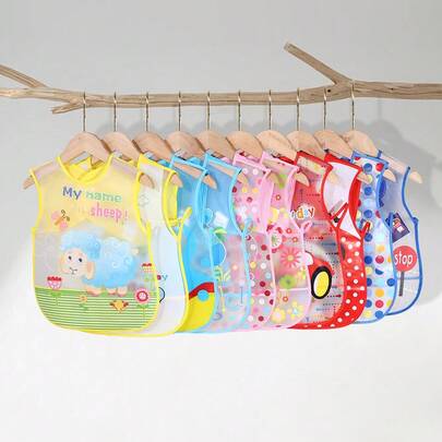 مجموعة من قطعتين من ملابس الأطفال الواقية من البقع والماء، ريشة تغذية قابلة لإعادة الاستخدام للأطفال الصغار