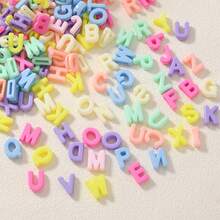 100 قطعة من حبات الأبجدية باللون الأكريليك الماكرون 15 مم لصناعة الإكسسوارات اليدوية كالمشابك والأساور والخواتم والمعلقات
