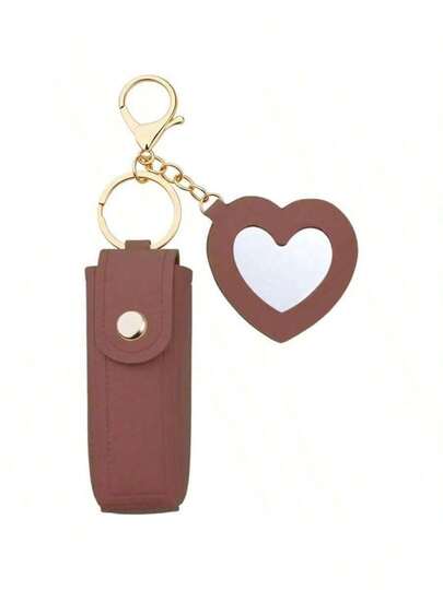 Lip Oil Lipstick Case With Mirror Lip Oil Lipstick Holder Key Chain For Car Keys Keychains Lipstick Organizer Case