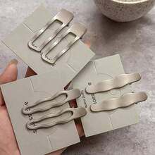 2pcs Metal Texture Hair Clips Set, Side Bangs Clips, Decorative Hair Accessories, Daily Wear, Makeup Essential, Hip Hop Y2K Chic, Minimalist Hair Clips