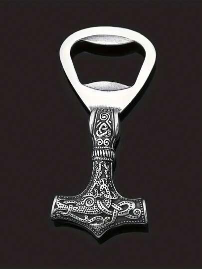 Viking-Inspired Alloy Bottle Opener - Perfect For Parties & Bars, Ideal Gift For Men, Durable Metal Beer & Wine Opener, 1pc