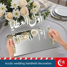 TX 1 Stück Acryl Spiegel Tablett mit Griff, rund/oval/rechteckig Serviertablett für Teetassen, Obst, Snacks, Küche, Esszimmer, Party, Heimdekoration, Geburtstag, Hochzeit, Verlobung - Verschiedenfarbig - Übersicht 9