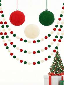 30Pcs(1Set) - Colorful Pom Pom Garland Decorations For Festive Birthday Parties. Essential String Pom Poms For Celebrations & Festival Decor. Versatile DIY Banner Accessories & Handmade Craft Supplies. A Must-Have For Unique Holiday & Party Styling.