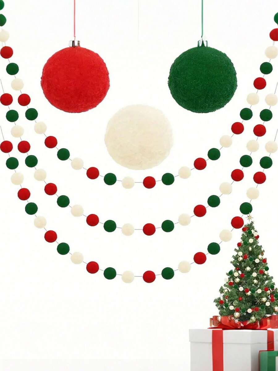 30Pcs(1Set) - Colorful Pom Pom Garland Decorations For Festive Birthday Parties. Essential String Pom Poms For Celebrations & Festival Decor. Versatile DIY Banner Accessories & Handmade Craft Supplies. A Must-Have For Unique Holiday & Party Styling.