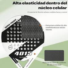 Camewin Palas de Pádel con Fundas,1 Raquetas y 1 Muñequeras, 2 Grips, Kit de Raquetas para Pádel Fabricadas 100% Fibra de Carbono y Núcleo de Espuma Flexible de Memoria EVA - blanco - Ver 9