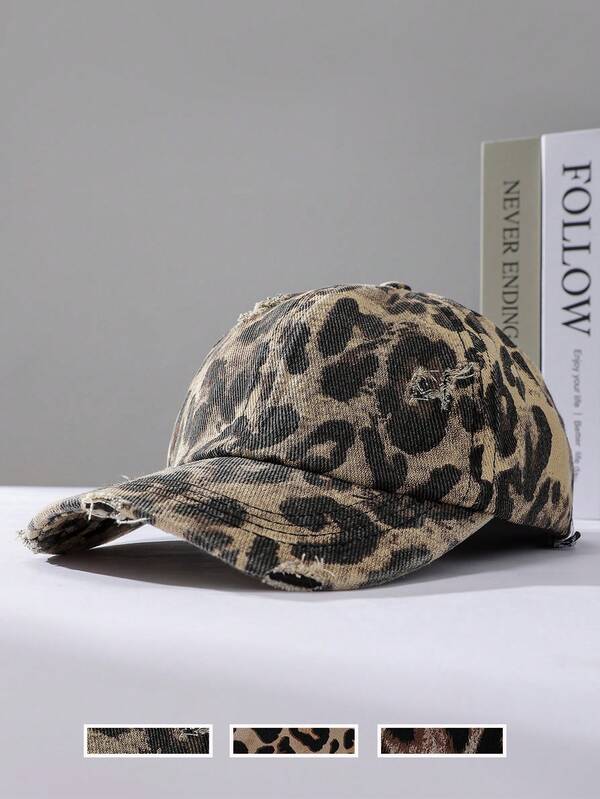 1pc New Leopard Print Baseball Cap For Men And Women, Fashionable And Breathable Sun Visor For Daily Wear, Travel Sun Protection, Baseball Cap, Stylish And External Outfit