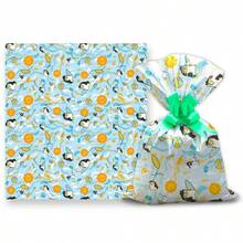 50 Metallic Gift Bags 25x35cm For Children - Penguin Surfing - View 3