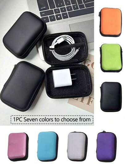Portable Mini Storage Bag, Mobile Phone Charger Data Cable Organizer Bag, Zipper Around Box Wallet, USB Charger Headphone Organizer, Portable Hard Drive Earphone Case USB Charger Headphone Organizer, Portable Hard Drive Earphone Case Power Bank Travel Portable Charger Charger Case School College Headphone Case Cable Bag Electronic Bag Power Bank Charger