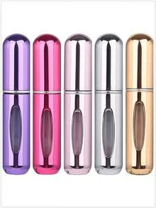 5 件/4 件/3 件/2 件/1 件 5ml 可再填充香水瓶、便携式可再填充香水雾化器瓶、可再填充香水旅行喷雾瓶、迷你便携式空液体容器、旅行必需品、海滩旅行收纳袋、适用于香水、女士香水，适合度假、露营、度假、返校