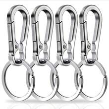 4 piezas Mosquetón de acero inoxidable, Mosquetón de 2.76 pulgadas con anillo para llaves, Clip de resorte resistente, Adecuado para hombres, Regalo ideal