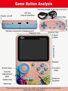 1pc Handheld Game Console Mini Nostalgic Old-Fashioned Rechargeable Cube With 500 Built-In Classic Games Adult Teenager Dormitory Leisure Decompression Toys 3-Inch Color Screen Support Connection To TV Double-Player Retro Colorful Color Matching Birthday Holiday Gift For Men Husband And Boyfriend