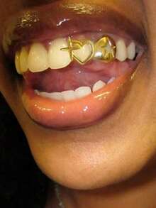 THATBOY 3pcs/Set Fashionable Hollow Heart & Star Tooth Grillz, DIY Combination Hollow Open Face Hiphop Tooth Jewelry Set, Suitable For Festivals, Parties, And Daily Wear