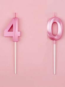 1 件贝壳形状生日蜡烛，数字 0-9 蜡烛，适用于生日派对蛋糕装饰，返校情人节 - 粉色 - 查看 34