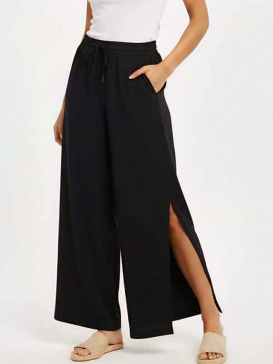 Women Pants - 黑色 - 查看 1