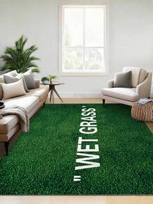 1 tấm thảm trải sàn cao cấp chủ đề đồng cỏ xanh, in chữ cái tiếng Anh, đế TPR có thể giặt được, kiểu dáng hiện đại tối giản, hình chữ nhật, mềm mại, có thể giặt được, thích hợp cho ngoài trời, lối vào, phòng khách, phòng ngủ, phòng giặt, phòng tắm, phòng chơi game, thảm cỡ lớn dùng được cả bốn mùa, trang trí nhà cửa. - Nhiều màu - Xem 2