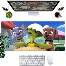 1pc Large Mouse Pad With  Cartoon Pups Design - Non-Slip Rubber Base, Washable Desk Mat For Office, Gaming, Kids' Room Decor - Vibrant Animated Computer Accessory, Large Mouse Pads For Desk, Kids' Room Accessory, Playful Cartoon Design, Functional Artwork
