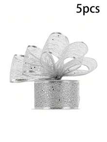 1pc 2m/Pack Christmas Decorative Wire Edge Ribbon, Powder Sprinkled Christmas Ribbon For Home Indoor Decor, Christmas Tree Ornament Home Decor Christmas Decorations Room Decor Winter