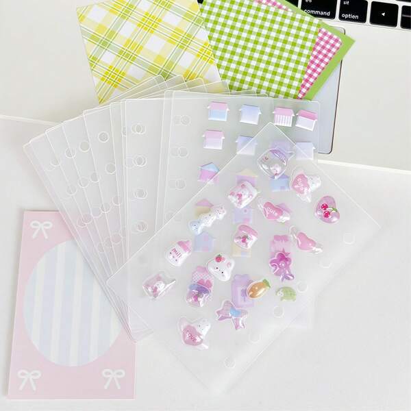 5/10pcs A7 Size Loose Leaf Divider Sheets, Suitable For Sticker Books, Notebooks, Pet Stickers, Collages, Stickers, Bubble Stickers, 3D Stickers, Otaku Activities