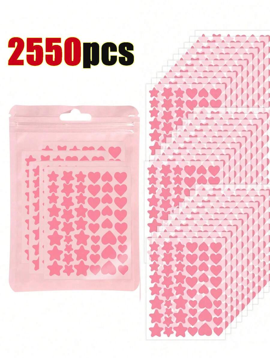 2550/510/255/51片装五角星贴纸，适合节日派对装饰，可爱五角星设计，防水防汗迷你贴纸，化妆，便宜，房间装饰，梳妆台，旅行，卧室，化妆配件，便宜，圣诞礼物，化妆，化妆工具，便宜货，礼物，女士礼物，圣诞礼物，赠品，旅行，便宜货，旅行必备 - 彩色 - 查看 1