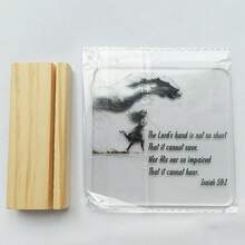 Gifts For Women With Inspirational Message "The Lord's Hand Is Not So Short", Desk Accessories, 2D Flat Printing, For Office Decor, Friendship Gifts For Women, Gifts For Christians, Acrylic Sign With Wooden Stand For Office Desk Table Shelf