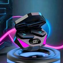 True Wireless Earbuds With LED Power Display, 50H Battery & Pro Gaming Mode, 40ms Ultra-Low Latency, ENC Noise-Canceling Mic, Wireless, USB-C Charging, Lightweight Design For Mobile/PC - Hear Every Footstep, Wireless Earbuds, Gaming Headphones, Sleek Earbuds, Durable Earbuds - 黑色 - 查看 4