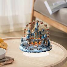 Decor de birou acrilic 2D multifuncțional, stil boho, casă de Crăciun - casă de zăpadă cu om de zăpadă și copac - cadou ideal de sărbători pentru acasă și la birou