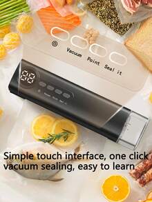 1pc 62KPa Wireless Vacuum Sealer, USB 1200mAh Rechargeable Automatic Airtight Food Vacuum Sealer With Magnetic Design, High Suction Vacuum Sealer - Easy Food Preservation, Extend Freshness - Wireless Design, Space-Saving, Convenient For Home Use