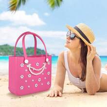 YYC Charms For Bogg BagDecorative Flowers Pearls And Chain Set For Rubber Tote Bag Must Have Accories For Women Girls  Beach Totes Bling Decoration - 風格A - 查看 6