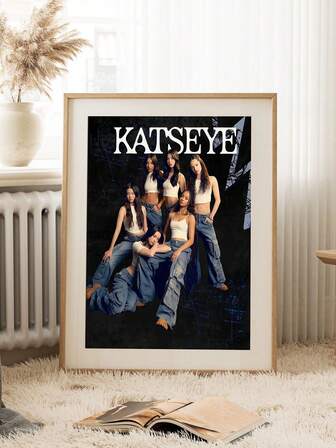 1 pieza Sin marco, Impresión de arte de pared de anime KATSEYE - Póster de lienzo con personaje femenino vibrante con marco de pino, ideal para decoración moderna del hogar y oficina, regalo perfecto para fans, decoración de habitación de anime Diseño de personaje vibrante Lienzo ligero, Arte de pared de anime