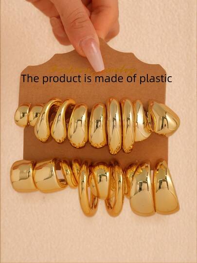 10 pezzi/20 pezzi Orecchini a cerchio geometrici alla moda, regalo elegante per mamma, famiglia, amici