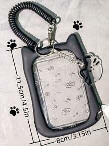 1 件 返校透明亚克力身份证卡夹硅胶防摔照片卡夹猫咪透明亚克力身份证卡夹钥匙扣